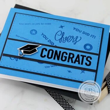 Blue Congrats Grad Card