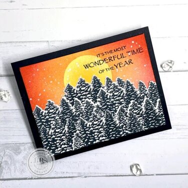 Sunset Christmas Impress-ion Letterpress Card