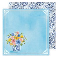 K and Company - Antique Garden Collection - 12 x 12 Double Sided Paper - Large Vase