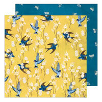 K and Company - Antique Garden Collection - 12 x 12 Double Sided Paper - Golden Bird