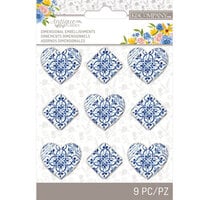 K and Company - Antique Garden Collection - Embellishments - Tile Hearts