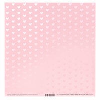 Bazzill Basics - 12 x 12 Cardstock - Trends - Heart Foil Accents - Cotton Candy