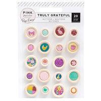 Paige Evans - Truly Grateful Collection - Self Adhesive Epoxy Wood Buttons