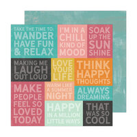 Heidi Swapp - Sun Chaser Collection - 12 x 12 Double Sided Paper - Happy Thoughts