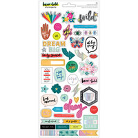 Amy Tangerine - Brave and Bold Collection - 6 x 12 Cardstock Sticker Sheet - Iridescent Foil Accents