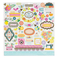 Paige Evans - Splendid Collection - 12 x 12 Chipboard Stickers with Gold Foil Accents