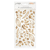 Jen Hadfield - Peaceful Heart Collection - Puffy Leaf Stickers with Gold Foil Accents