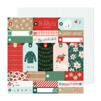 Crate Paper - Busy Sidewalks Collection - Christmas - 12 x 12 Double Sided Paper - Merry Merry