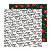 Crate Paper - Busy Sidewalks Collection - 12 x 12 Double Sided Paper - Christmas Greetings