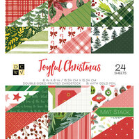 Die Cuts with a View - Joyful Christmas Collection - 6 x 6 Double Sided Paper Stack - Gold Foil Accents