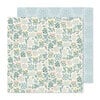 Crate Paper - Gingham Garden Collection - 12 x 12 Double Sided Paper - Blooms