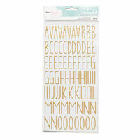 American Crafts - Dear Lizzy Collection - Alpha Thickers - Gold Foil