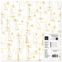 Heidi Swapp - Set Sail Collection - 12 x 12 Specialty Paper - Acetate with Gold Foil Accents