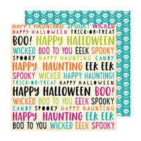 American Crafts - Happy Halloween Collection - 12 x 12 Double Sided Paper - Word Page