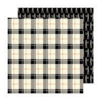 American Crafts - Happy Halloween Collection - 12 x 12 Double Sided Paper - Mummy Plaid