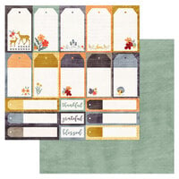 American Crafts - Farmstead Harvest Collection - 12 x 12 Double Sided Paper - Tags