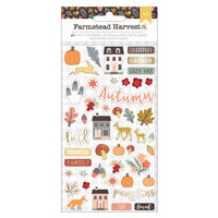 American Crafts - Farmstead Harvest Collection - Stickers - Icons with Gold Foil Accents