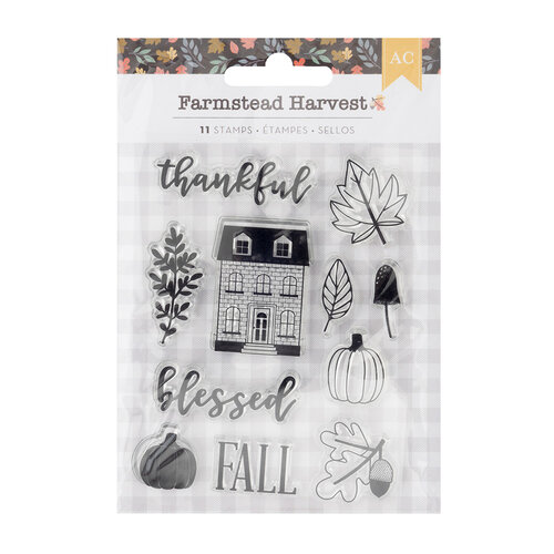 American Crafts - Farmstead Harvest Collection - Clear Acrylic Stamps