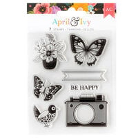 American Crafts - April and Ivy Collection - Clear Acrylic Stamps