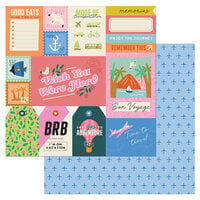 American Crafts - Coast-To-Coast Collection - 12 x 12 Double Sided Paper - Wish You Were Here