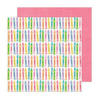Pebbles - Cool Girl Collection - 12 x 12 Double Sided Paper - Colorful
