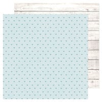American Crafts - Hello Little Boy Collection - 12 x 12 Double Sided Paper - Blue Hearts