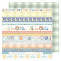 American Crafts - Hello Little Boy Collection - 12 x 12 Double Sided Paper - Little Bear