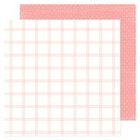 American Crafts - Hello Little Girl Collection - 12 x 12 Double Sided Paper - Pink Plaid