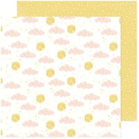 American Crafts - Hello Little Girl Collection - 12 x 12 Double Sided Paper - Clouds