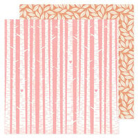 American Crafts - Hello Little Girl Collection - 12 x 12 Double Sided Paper - Pink Trees