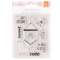 American Crafts - Hello Little Girl Collection - Clear Acrylic Stamps - Mini