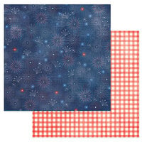 American Crafts - Flags And Frills Collection - 12 x 12 Double Sided Paper - Fireworks