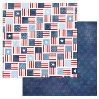 American Crafts - Flags And Frills Collection - 12 x 12 Double Sided Paper - Quilted Glory