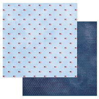 American Crafts - Flags And Frills Collection - 12 x 12 Double Sided Paper - USA