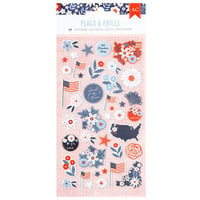 American Crafts - Flags And Frills Collection - Puffy Stickers - Icons