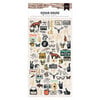 American Crafts - Cedar House Collection - Puffy Stickers - Icons - Gold Foil
