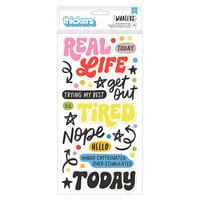 American Crafts - Whatevs Collection - Puffy Stickers - Phrase - Glossy Puffy