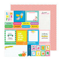 Pebbles - Fun In The Sun Collection - 12 x 12 Double Sided Paper - Sunny Journaling