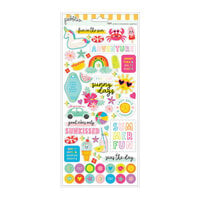 Pebbles - Fun In The Sun Collection - 6 x 12 Cardstock Stickers - Holographic Foil