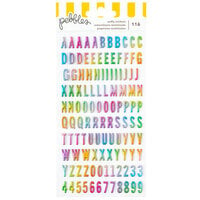 Pebbles - Fun In The Sun Collection - Puffy Stickers - Alpha - Glossy Holographic Foil