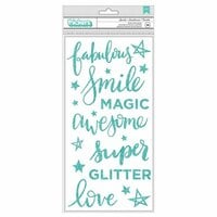 Shimelle Laine - Glitter Girl Collection - Thickers - Sparkle - Phrases - Foam - Teal Glitter