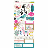 Crate Paper - Good Vibes Collection - Cardstock Stickers with Foil Accents