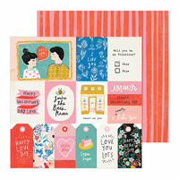Crate Paper - La La Love Collection - 12 x 12 Double Sided Paper - In Love