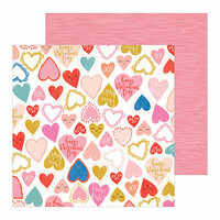 Crate Paper - La La Love Collection - 12 x 12 Double Sided Paper - Heartbeat