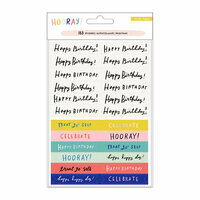 Crate Paper - Hooray Collection - Cardstock Stickers with Foil and Glitter Accents - Phrases