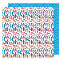American Crafts - Sunshine and Good Times Collection - 12 x 12 Double Sided Paper - Shoe In