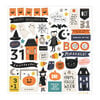 Crate Paper - Hey Pumpkin Collection - 12 x 12 Chipboard Stickers with Silver Glitter Accents