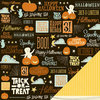 American Crafts - Nightfall Collection - Halloween - 12 x 12 Double Sided Paper - Halloween Night