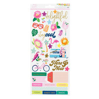 Dear Lizzy - Here and Now Collection - 6 x 12 Cardstock Stickers - Accent and Phrase with Foil Accents