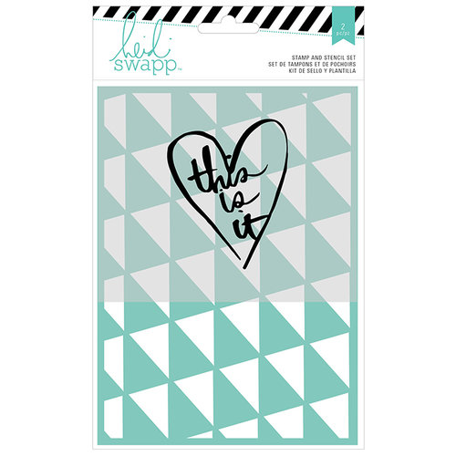 Heidi Swapp - Wanderlust Collection - Stamp and Stencil Set - 5 x 7 - This Is It